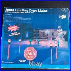 Christmas Yard Decor Santa Runway Lights WithSanta Land Here Sign Bright Tidings