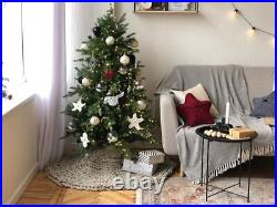 Christmas tree skirt chunky knit, custom tree skirt, vintage Christmas decoration