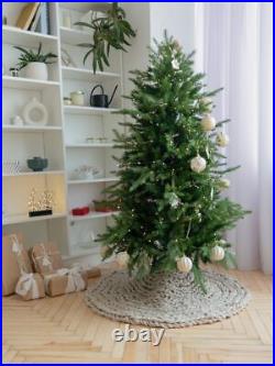Christmas tree skirt chunky knit, custom tree skirt, vintage Christmas decoration