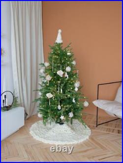 Christmas tree skirt chunky knit, custom tree skirt, vintage Christmas decoration