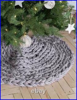 Christmas tree skirt chunky knit, custom tree skirt, vintage Christmas decoration