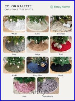 Christmas tree skirt chunky knit, custom tree skirt, vintage Christmas decoration