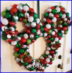 Christmas wreath, Ornament Wreath with lights, Disney inspired wreath, Large