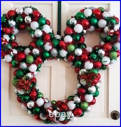 Christmas wreath, Ornament Wreath with lights, Disney inspired wreath, Large