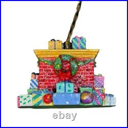 Christopher Radko Glass Ornaments Lot with 2 Stands Santa Snowman House Sleigh