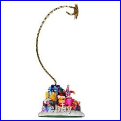 Christopher Radko Glass Ornaments Lot with 2 Stands Santa Snowman House Sleigh