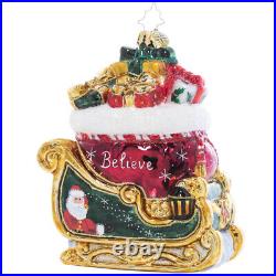 Christopher Radko NEW CHRISTMAS MAGIC SLEIGH Christmas Ornament 1020986