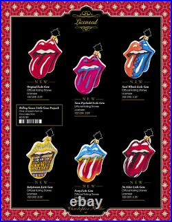 Christopher Radko NEW ROLLING STONES 60 LICKS LITTLE GEMS 6 Ornament Set Christopher Radko NEW ROLLING STONES 60 LICKS LITTLE GEMS 6 Ornament Set