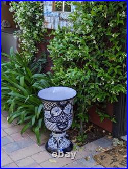 Classic Flower Pot Talavera Ceramic Planter is 22 Tall Handmade Mexican Pottery