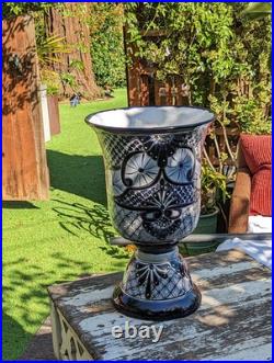 Classic Flower Pot Talavera Ceramic Planter is 22 Tall Handmade Mexican Pottery