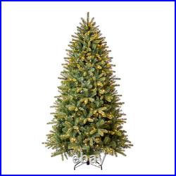 Classic Fraser 7.5-ft Fir Pre-lit Artificial Christmas Tree with Multicolor LED