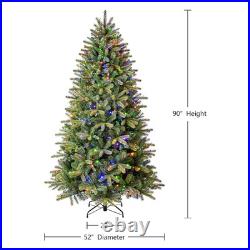 Classic Fraser 7.5-ft Fir Pre-lit Artificial Christmas Tree with Multicolor LED