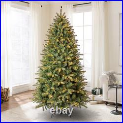 Classic Fraser 7.5-ft Fir Pre-lit Artificial Christmas Tree with Multicolor LED