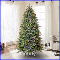 Classic Fraser 7.5-ft Fir Pre-lit Artificial Christmas Tree with Multicolor LED