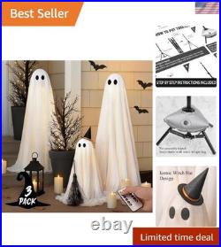 Classic Halloween Light-Up Ghost Decoration Set 3 Adjustable Styles Included