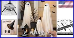 Classic Halloween Light-Up Ghost Decoration Set 3 Adjustable Styles Included