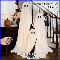 Classic Halloween Light-Up Ghost Decoration Set 3 Adjustable Styles Included