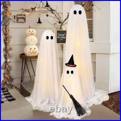 Classic Halloween Light-Up Ghost Decoration Set 3 Adjustable Styles Included