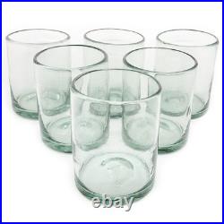 Clear 10 oz Tumblers (set of 6), Hand Blown Mexican Glassware, Recycled Glass