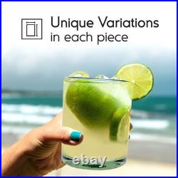 Clear 10 oz Tumblers (set of 6), Hand Blown Mexican Glassware, Recycled Glass