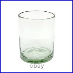 Clear 10 oz Tumblers (set of 6), Hand Blown Mexican Glassware, Recycled Glass