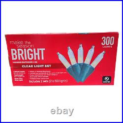 Clear Light Set 300 Lights Green Wire Indoor/Outdoor (Case of 12 3600 Lights)