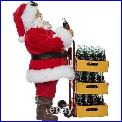 Coca Cola Santa with Delivery Cart Fabriche Christmas Figurine CC5151 Coke New