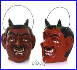 Cody Foster Halloween Paper Mache Small Devil Candy Buckets-6 H-Set of 2