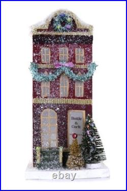 Cody Foster Red Bottle and Cork Wine Bar Paper Christmas Village House