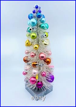 Cody Foster Sisal Trees White Rainbow Trees with Ornaments Set of 3