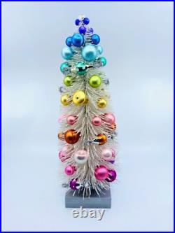 Cody Foster Sisal Trees White Rainbow Trees with Ornaments Set of 3
