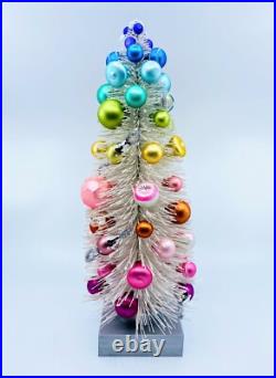 Cody Foster Sisal Trees White Rainbow Trees with Ornaments Set of 3