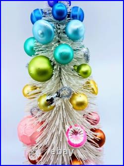 Cody Foster Sisal Trees White Rainbow Trees with Ornaments Set of 3