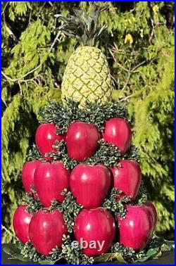 Colonial Williamsburg Faux Apple Pineapple Table Centerpiece Topiary Christmas