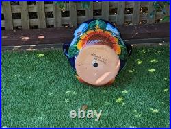 Colorful 10.5 Round Planter Talavera Ceramic Flower Pot, Handmade Pottery