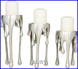 CosmoLiving by Cosmopolitan Aluminum Metal Abstract Decorative Candle Silver CosmoLiving by Cosmopolitan Aluminum Metal Abstract Decorative Candle Silver