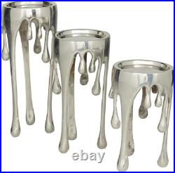 CosmoLiving by Cosmopolitan Aluminum Metal Abstract Decorative Candle Silver CosmoLiving by Cosmopolitan Aluminum Metal Abstract Decorative Candle Silver