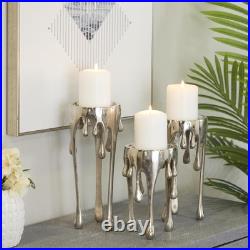 CosmoLiving by Cosmopolitan Aluminum Metal Abstract Decorative Candle Silver CosmoLiving by Cosmopolitan Aluminum Metal Abstract Decorative Candle Silver