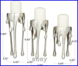 CosmoLiving by Cosmopolitan Aluminum Metal Abstract Decorative Candle Silver CosmoLiving by Cosmopolitan Aluminum Metal Abstract Decorative Candle Silver