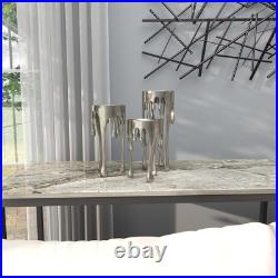 CosmoLiving by Cosmopolitan Aluminum Metal Abstract Decorative Candle Silver CosmoLiving by Cosmopolitan Aluminum Metal Abstract Decorative Candle Silver
