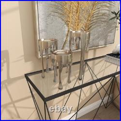 CosmoLiving by Cosmopolitan Aluminum Metal Abstract Decorative Candle Silver CosmoLiving by Cosmopolitan Aluminum Metal Abstract Decorative Candle Silver