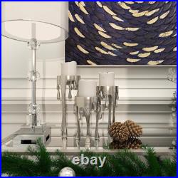 CosmoLiving by Cosmopolitan Aluminum Metal Abstract Decorative Candle Silver CosmoLiving by Cosmopolitan Aluminum Metal Abstract Decorative Candle Silver