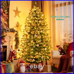 CostwayApp-Controlled Pre-lit Christmas Tree 8' with 15 Modes Multicolor Lights