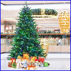 CostwayApp-Controlled Pre-lit Christmas Tree 8' with 15 Modes Multicolor Lights
