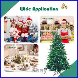 CostwayApp-Controlled Pre-lit Christmas Tree 8' with 15 Modes Multicolor Lights