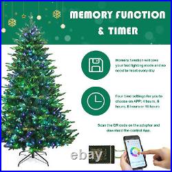 CostwayApp-Controlled Pre-lit Christmas Tree 8' with 15 Modes Multicolor Lights