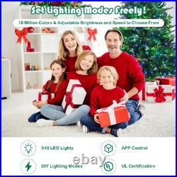 Costway 7ft App-Controlled Pre-lit Christmas Tree Multicolor Lights Branches Costway 7ft App-Controlled Pre-lit Christmas Tree Multicolor Lights Branches