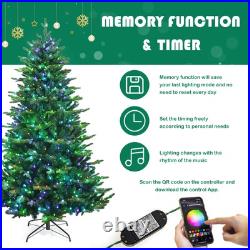 Costway 7ft App-Controlled Pre-lit Christmas Tree Multicolor Lights Branches Costway 7ft App-Controlled Pre-lit Christmas Tree Multicolor Lights Branches