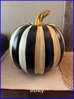 Courtly Check Stripe Large Pumpkin MacKenzie-Childs Decoration