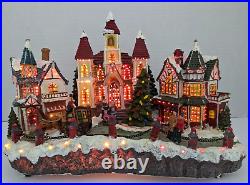 Cracker Barrel Color Changing Fiber Optic Christmas Village. VIDEO